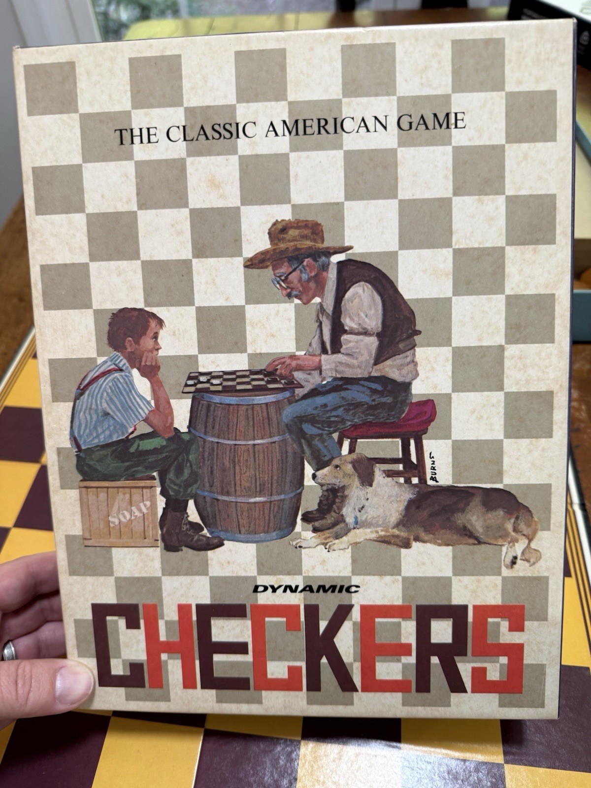 Dynamic Checkers 1972 Great Vintage Condition Solid Birch And Walnut Checkers