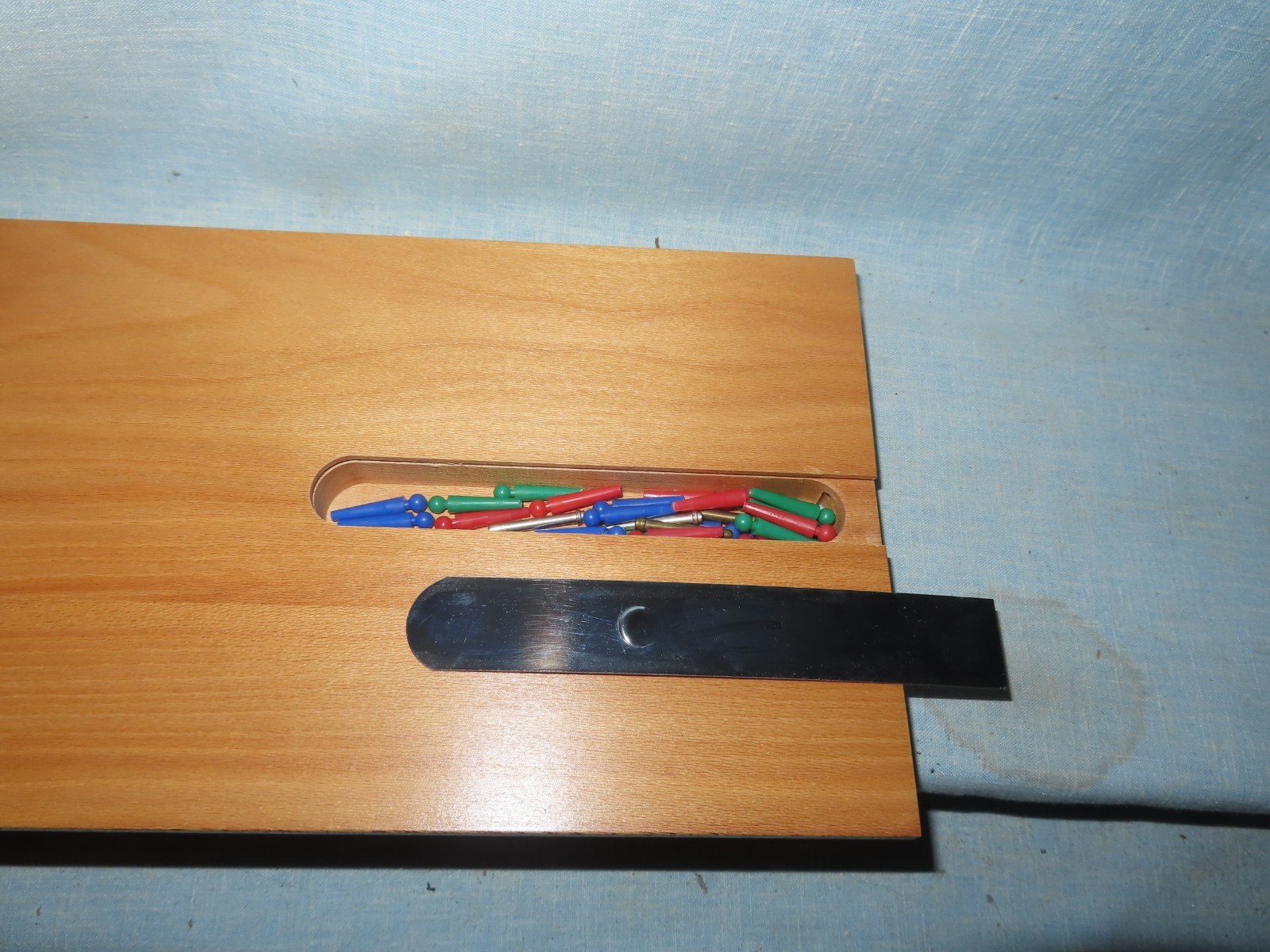 Drueke Cribbage Master Cribbage Board Model 1950 w/Pegs, Instructions, Box