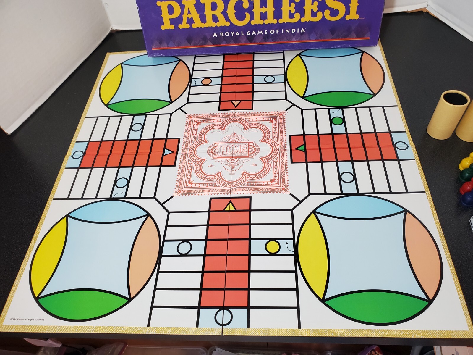 Deluxe Parcheesi Milton Bradley 1999 Edition Royal Game Of India 100% Complete