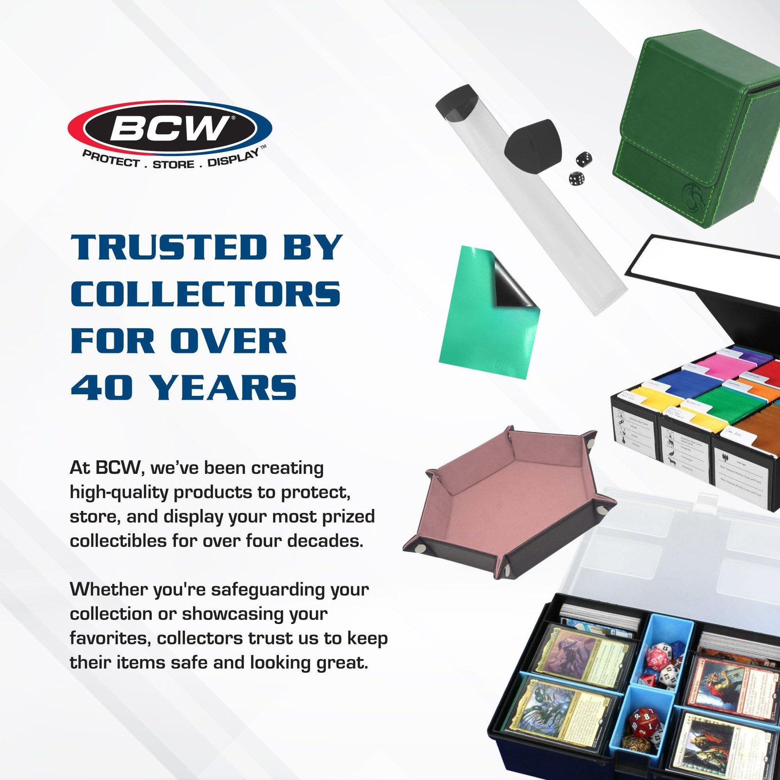 BCW Elite2 Glossy Card Sleeves – Red |100ct | Crystal-Clear Front | Textur