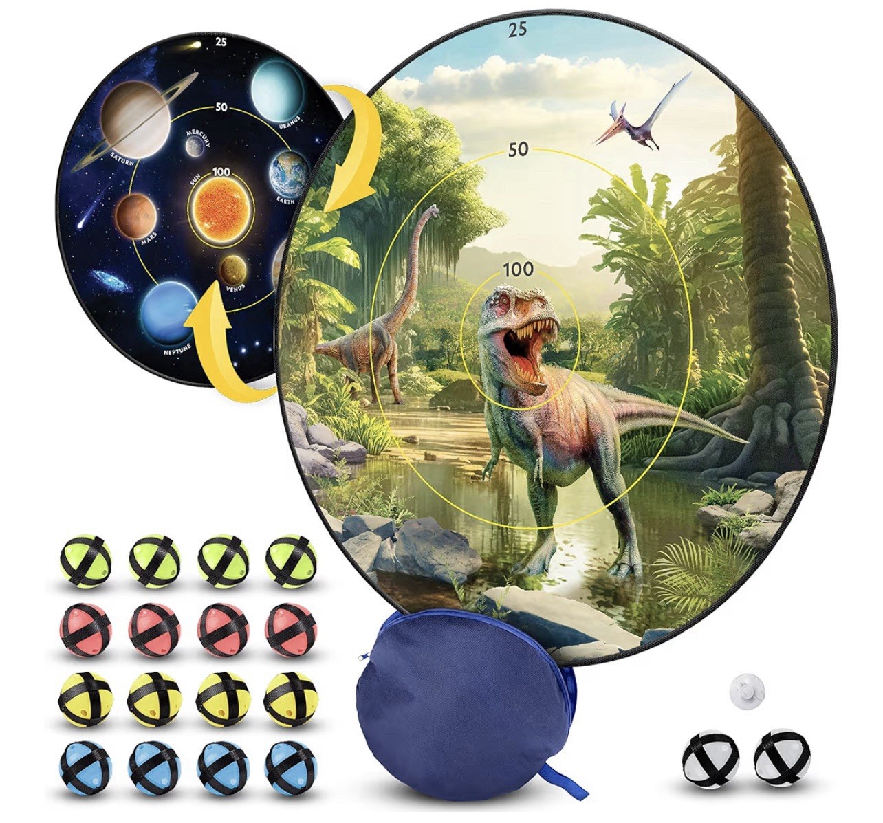 National Geographic Kids Dart Board – 28″ Reversible Dartboard with Sticky Balls
