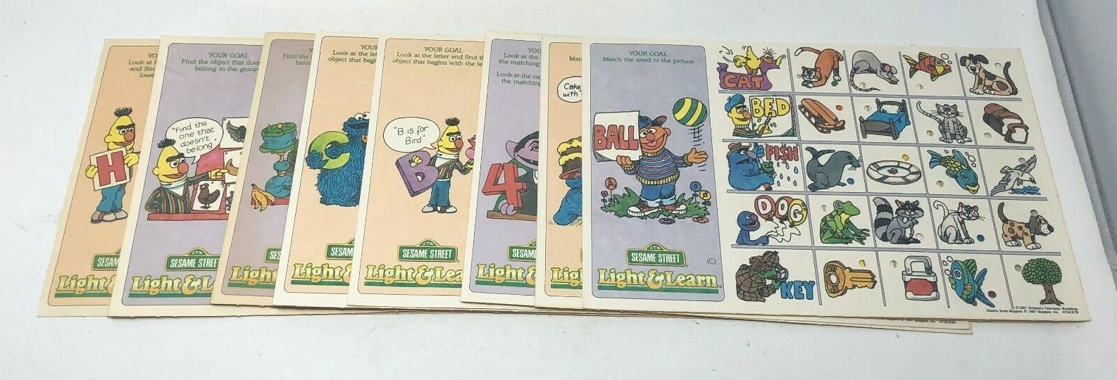Vintage 1986 Sesame Street Light and Learn Letter & Number Matching Game – Works