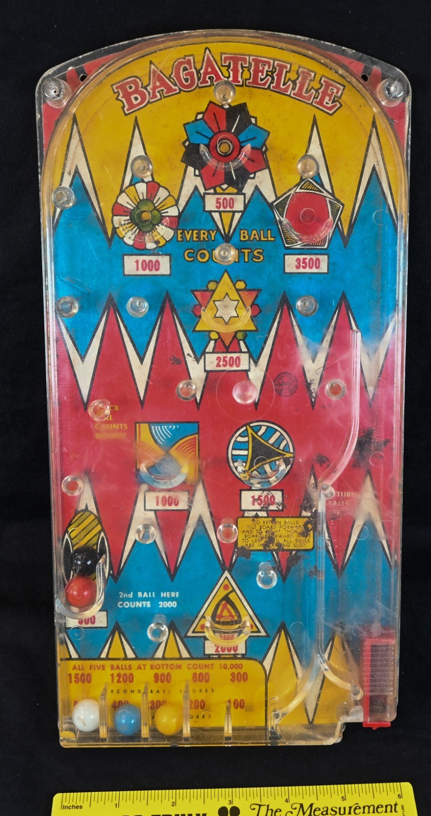 Vintage Bazooka Bagatelle Marble Game, Marx, 1950’s, Free Shipping, RRCA, S1656