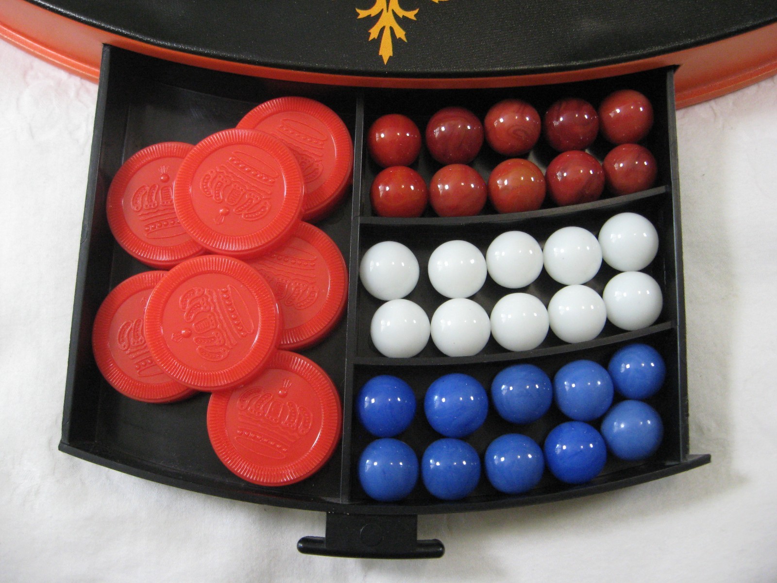 Ohio Art metal tin litho board CHINESE & REGULAR CHECKERS – complete w/ box