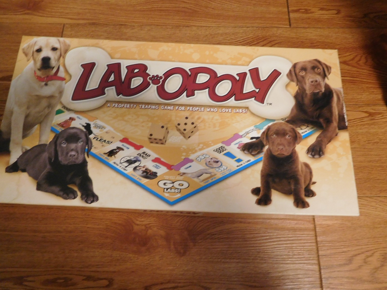 Lab-Opoly Late For The Sky Labrador Dog Monopoly Style Board Game 100% COMPLETE