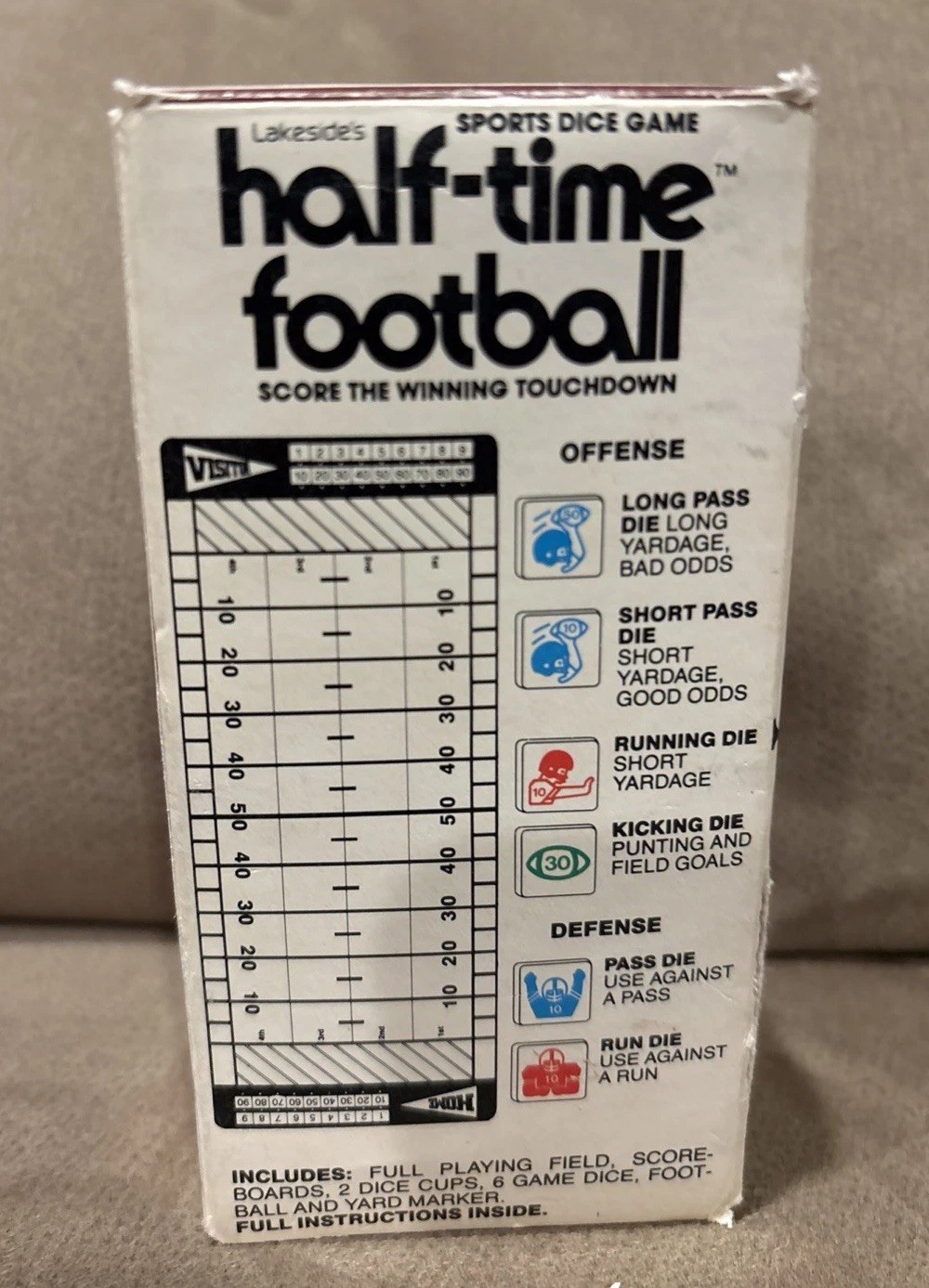 Vintage 1984 Lakeside’s Half-Time Football Travel Dice Game Incomplete Parts!