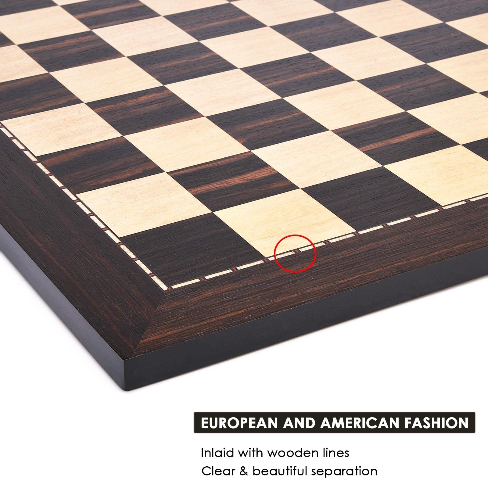 AMEROUS 19 Inches Professional Wooden Tournament Chess Board with 2.0″ Square…