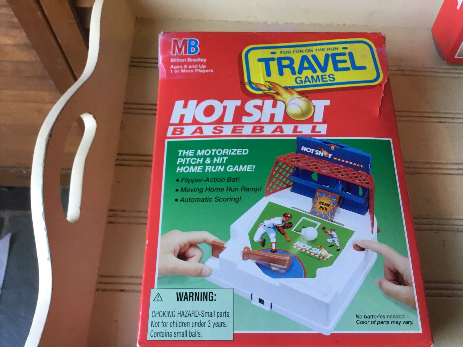 VTG MILTON BRADLEY GAMES HOT SHOT TRAVEL BASEBALL & BASKETBALL – BB HOOP USED