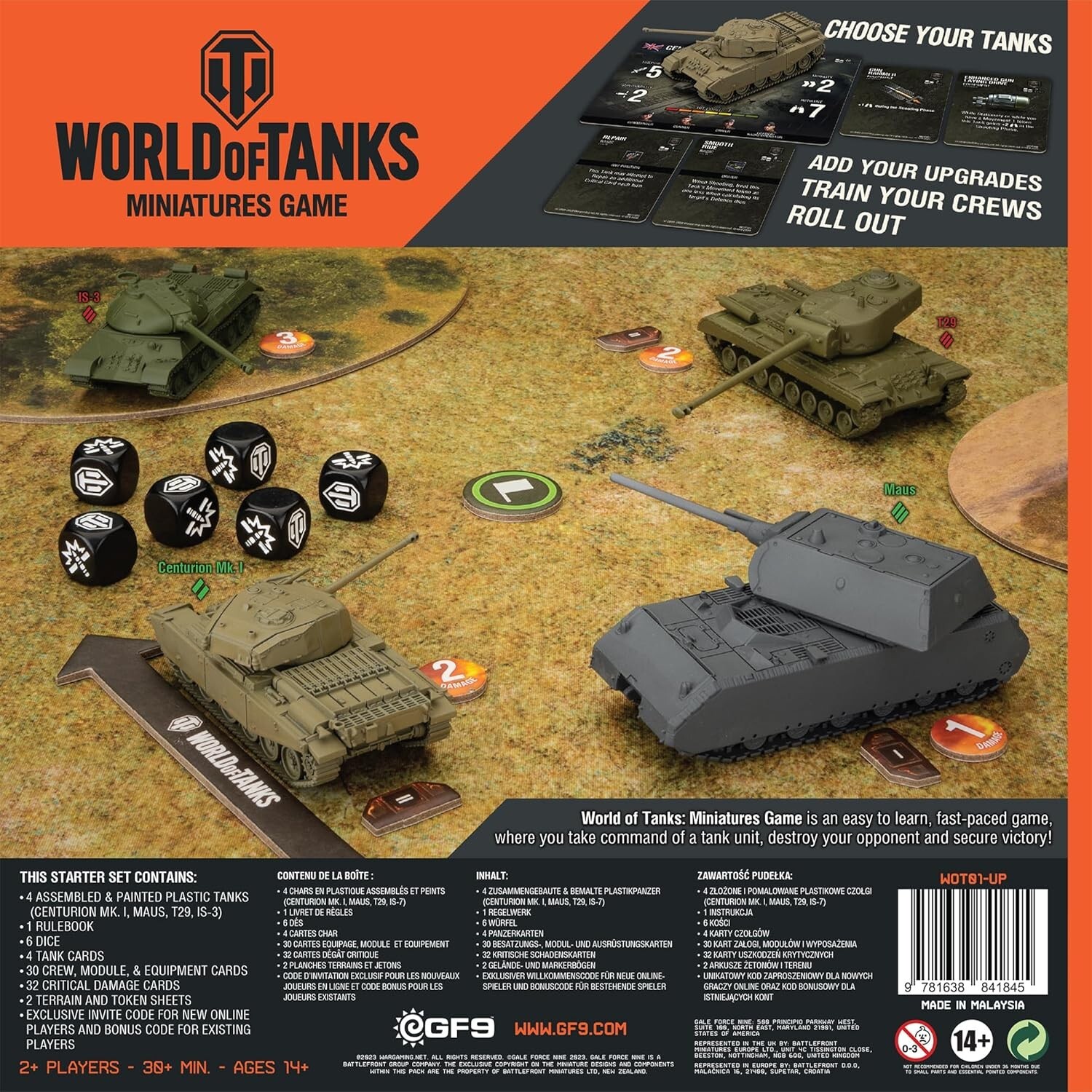 World of Tanks: Starter Set (Maus, T29, IS-3, Centurion) Gale Force 9 | New 2023
