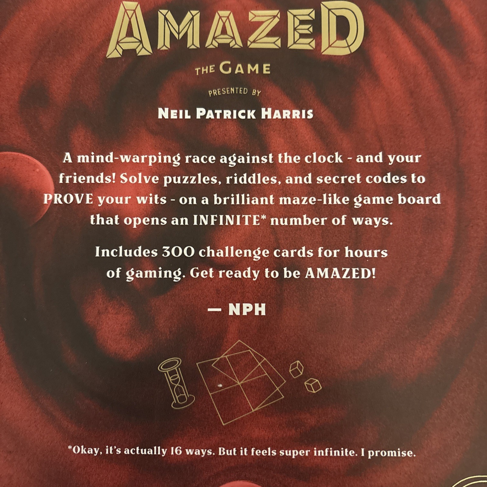 AMAZED the Game COMPLETE Theory11 2018 Neil Patrick Harris Puzzles Riddles EUC