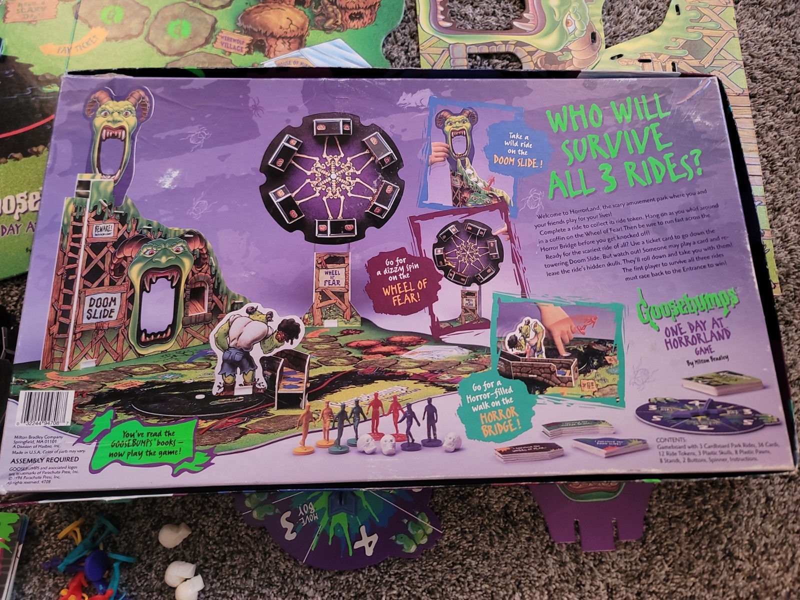 Vintage Retro Goosebumps Board Game One Day At Horrorland 1998 MB Games