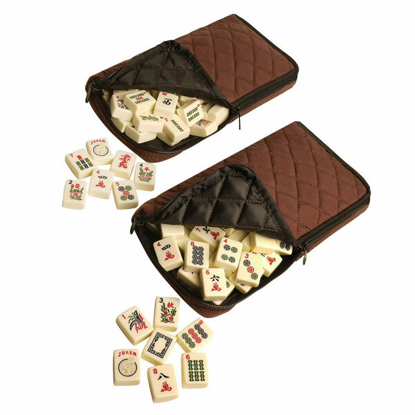 New Linda Li American Mah Jongg Set – Plain Brown Soft-Sided Quilted Bag
