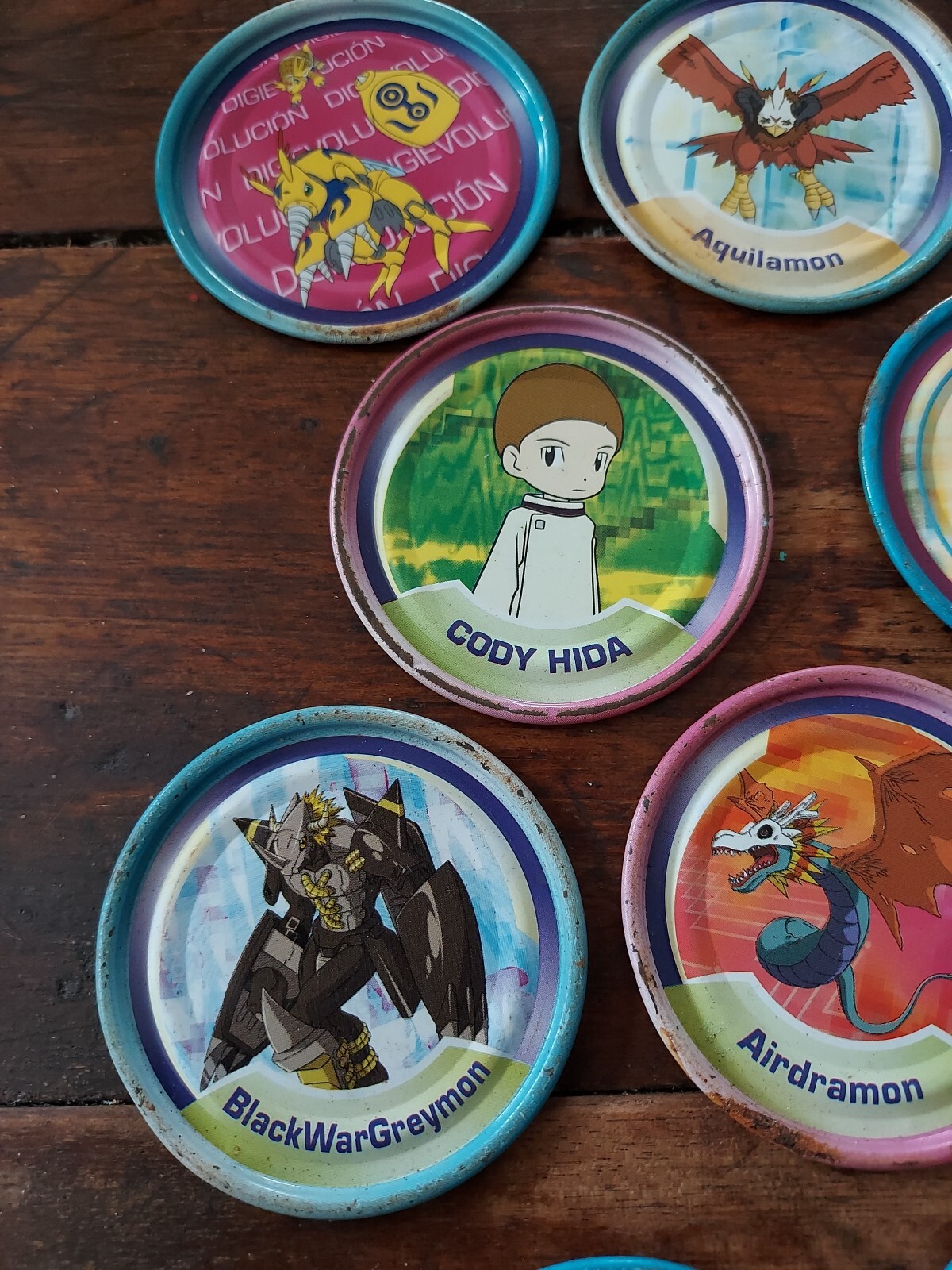 Digimon Rappers Lot Of 31 Digital Monsters Metal Pogs Tazos 2 Inch Mgic Box 2001