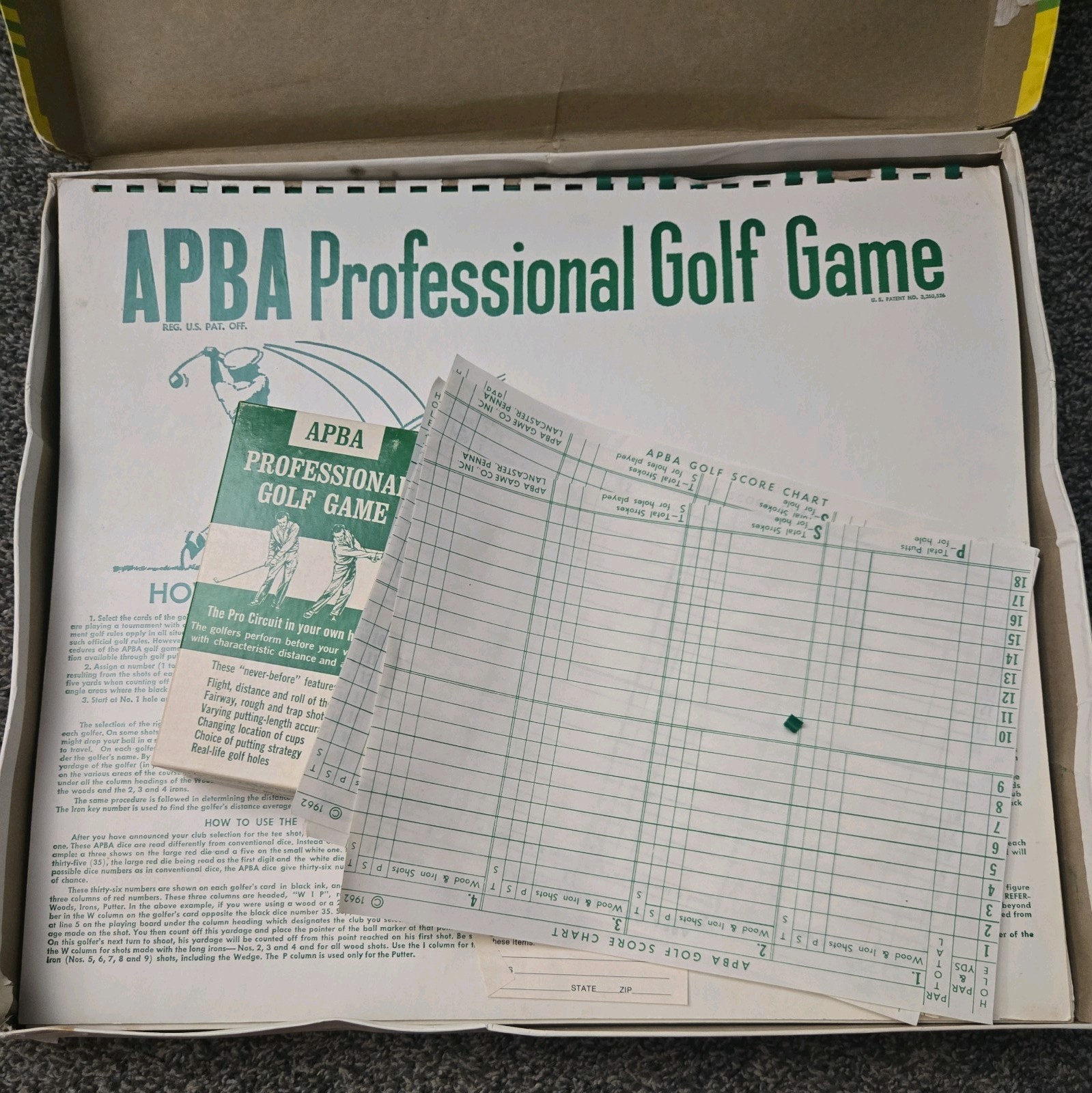 APBA Professional Golf Game 32 Holes, Vintage PGA Course Design Lots Of Pieces