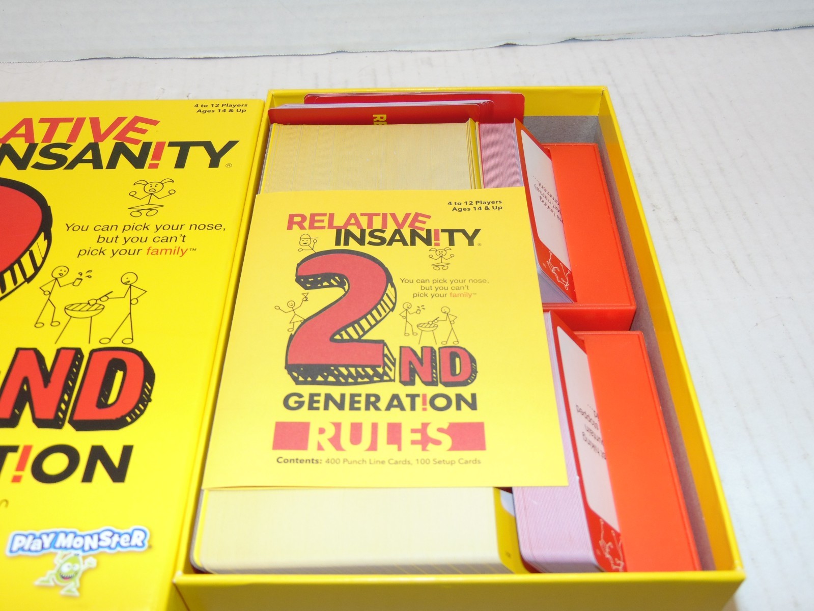 Relative Insanity 2nd Generation Party Game Ages 14 + 4-12 Players Open Box