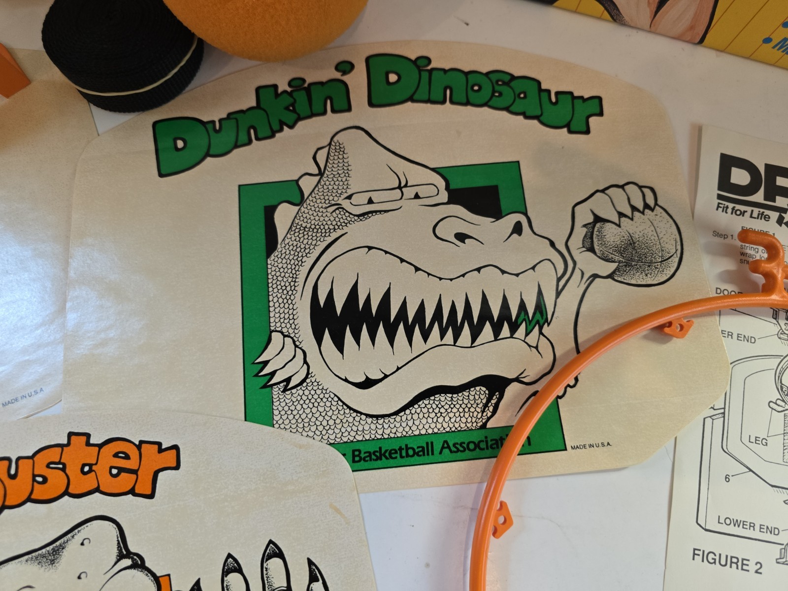 DP Shot Buster 1988 Vintage Mini Indoor Basketball Set ‘Dunkin’ Dinosaur’