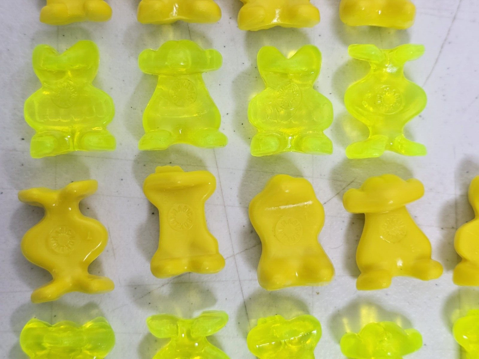 Vintage Gogo’s Crazy Bones 18 Count Yellow Green Lot 1990s Collectible Figurines