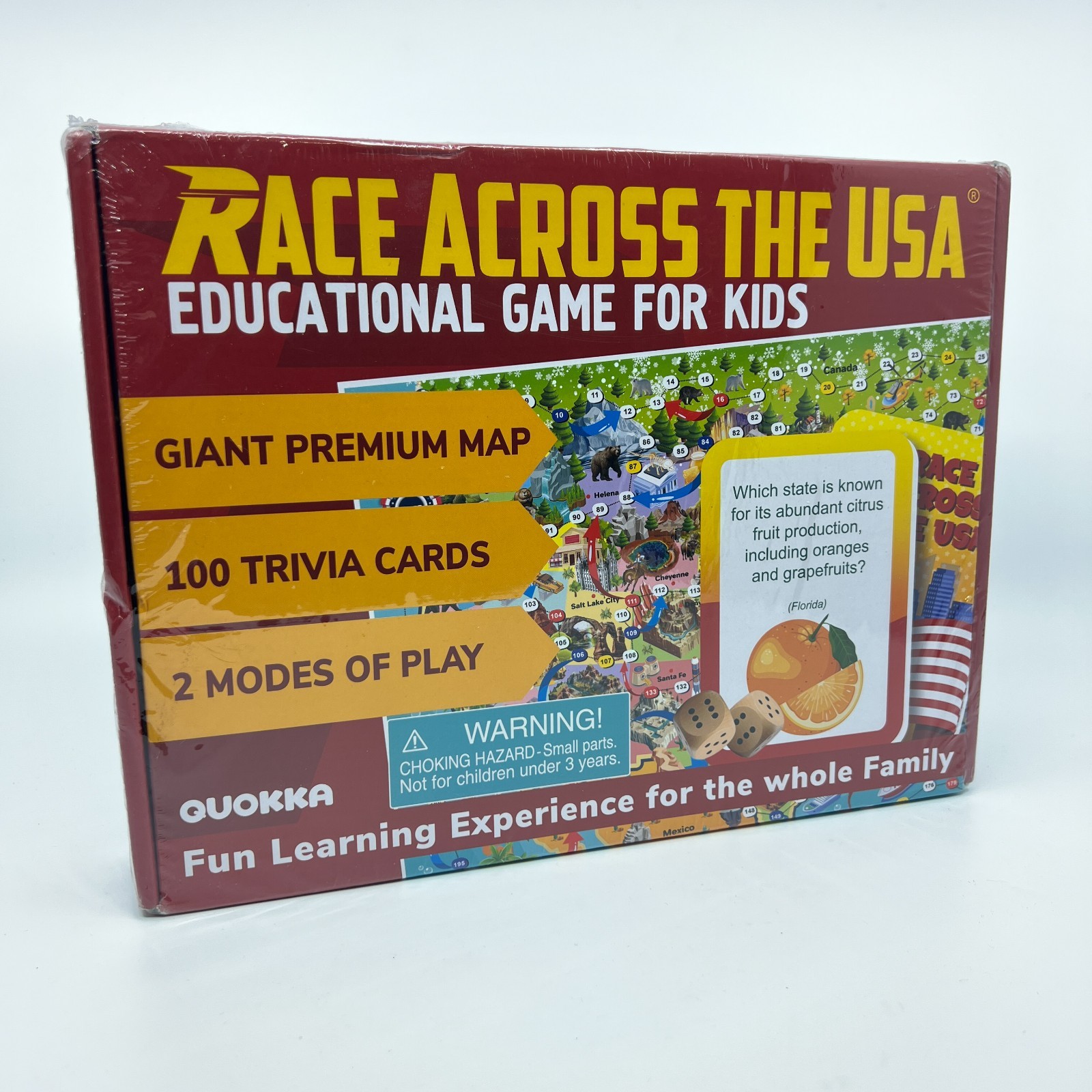 QUOKKA Race Across the USA Educational Board Game for Kids New Sealed