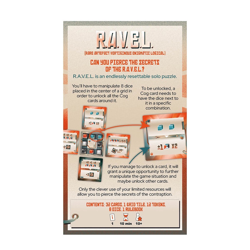 R.A.V.E.L. Puzzle Card Game 1 Player InPatience Games INPAMIN32 Fast Solo RAVEL