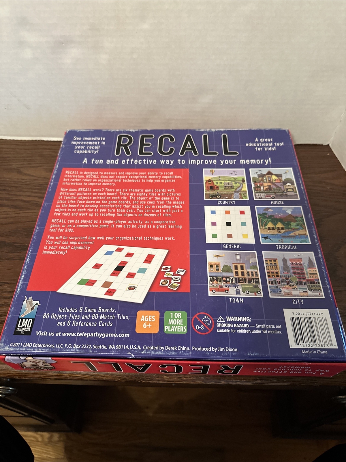 Recall Award-winning The Fun and Effective Memory Improvement Game. Pre Owned