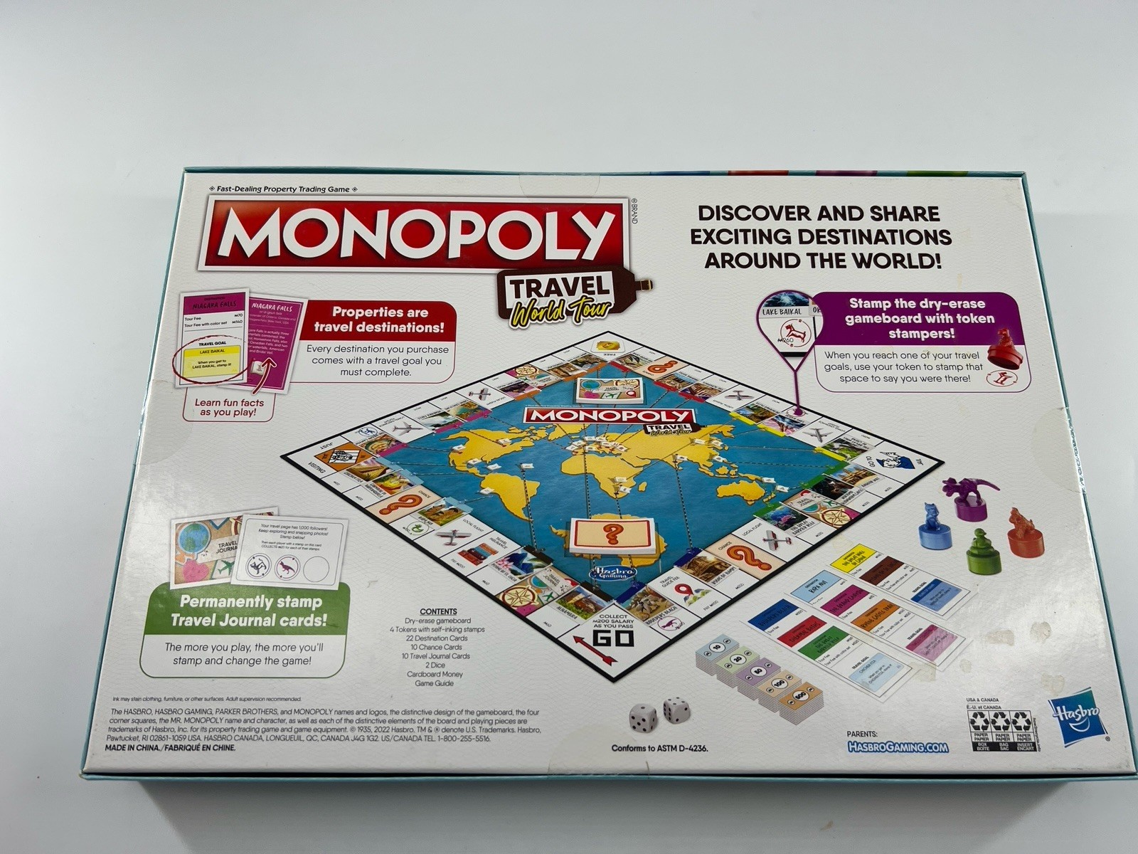 Monopoly Travel World Tour Board Game Hasbro Gaming Parker Brothers New Sealed