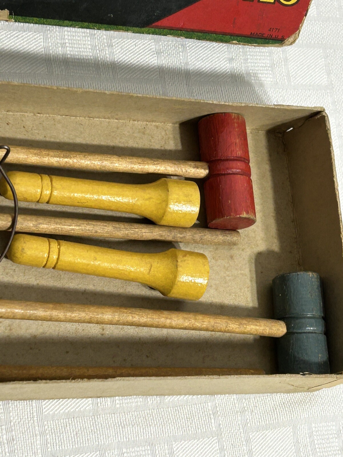 Vintage Toy Floor Croquet 1932 Milton Bradley Company Game in Original Box!