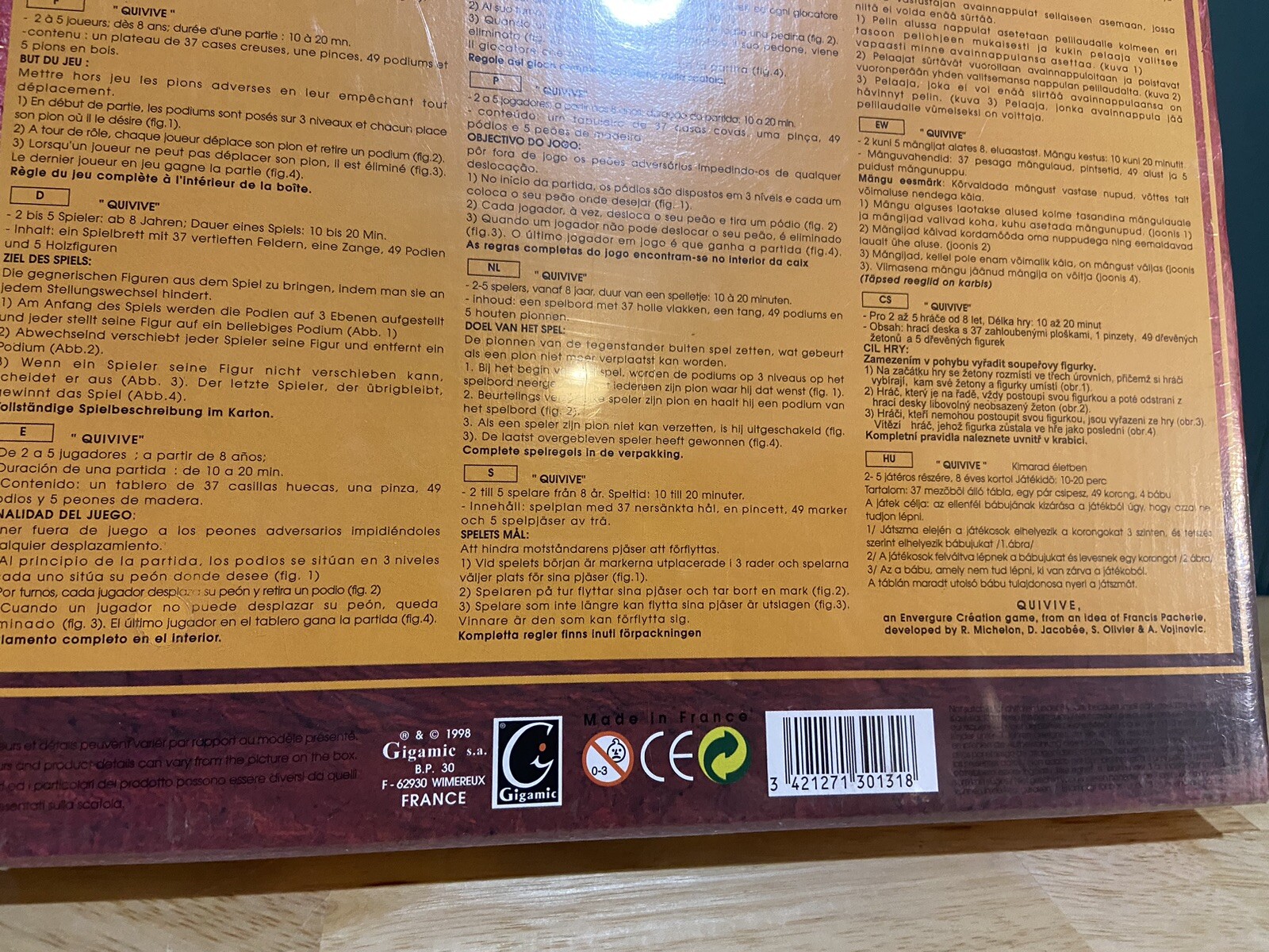 Gigamic Quivive Classic Board Game Brand New In Wrapper
