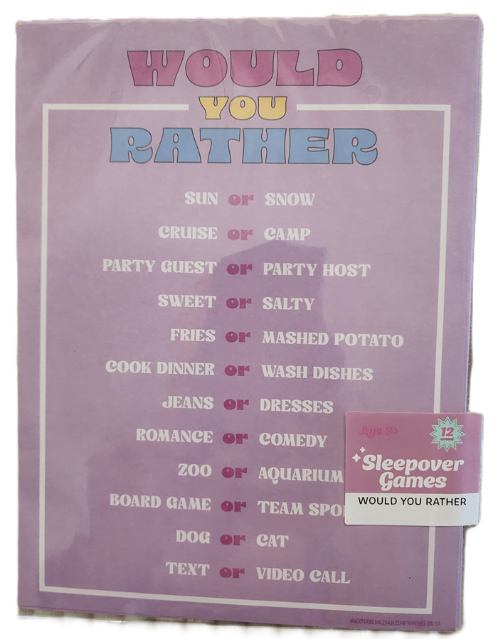 SLEEPOVER PARTY GAME PACK – 3 GAMES INCLUDED – AGES 8 & UP