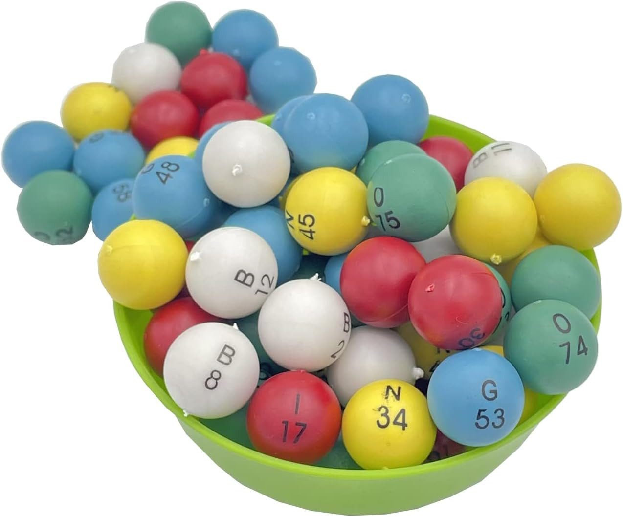 Plastic Bingo Balls 3/5 Inch Multicolored,75 Count, Perfect for Bingo Nights, Ra