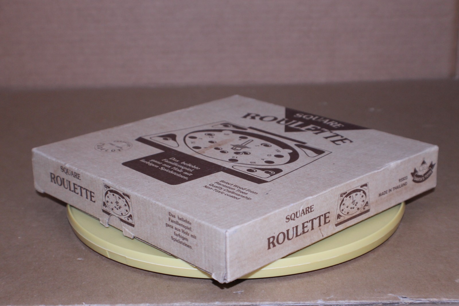 OPEN BOX / Square Roulette Board Game Wood
