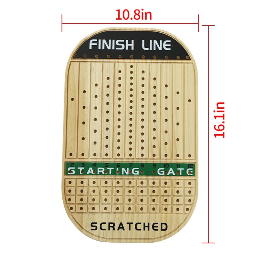 Horse Race Board Game Racing Game Thickened Solid Wood with 11 Luxurious Dura…