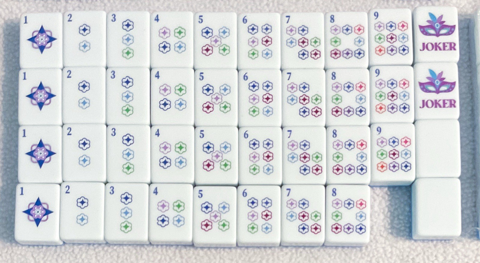 Blue American Mah Jong Mahjong 1.2” Tile Set 159 Pcs Tiles Missing One Number 9