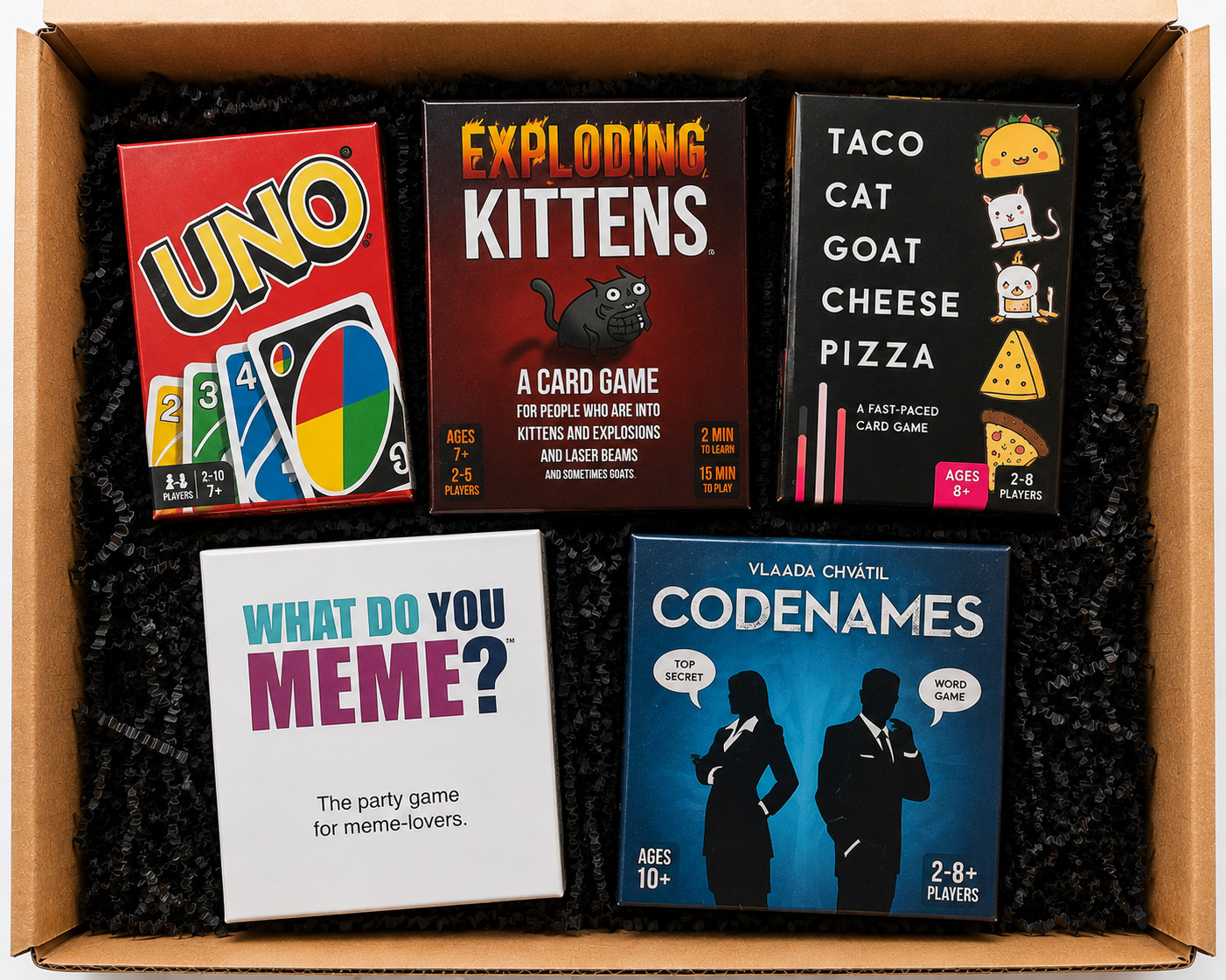 Curated Friends Game Night Mystery Box Board &Card Game Bundle Party Game Lot8+