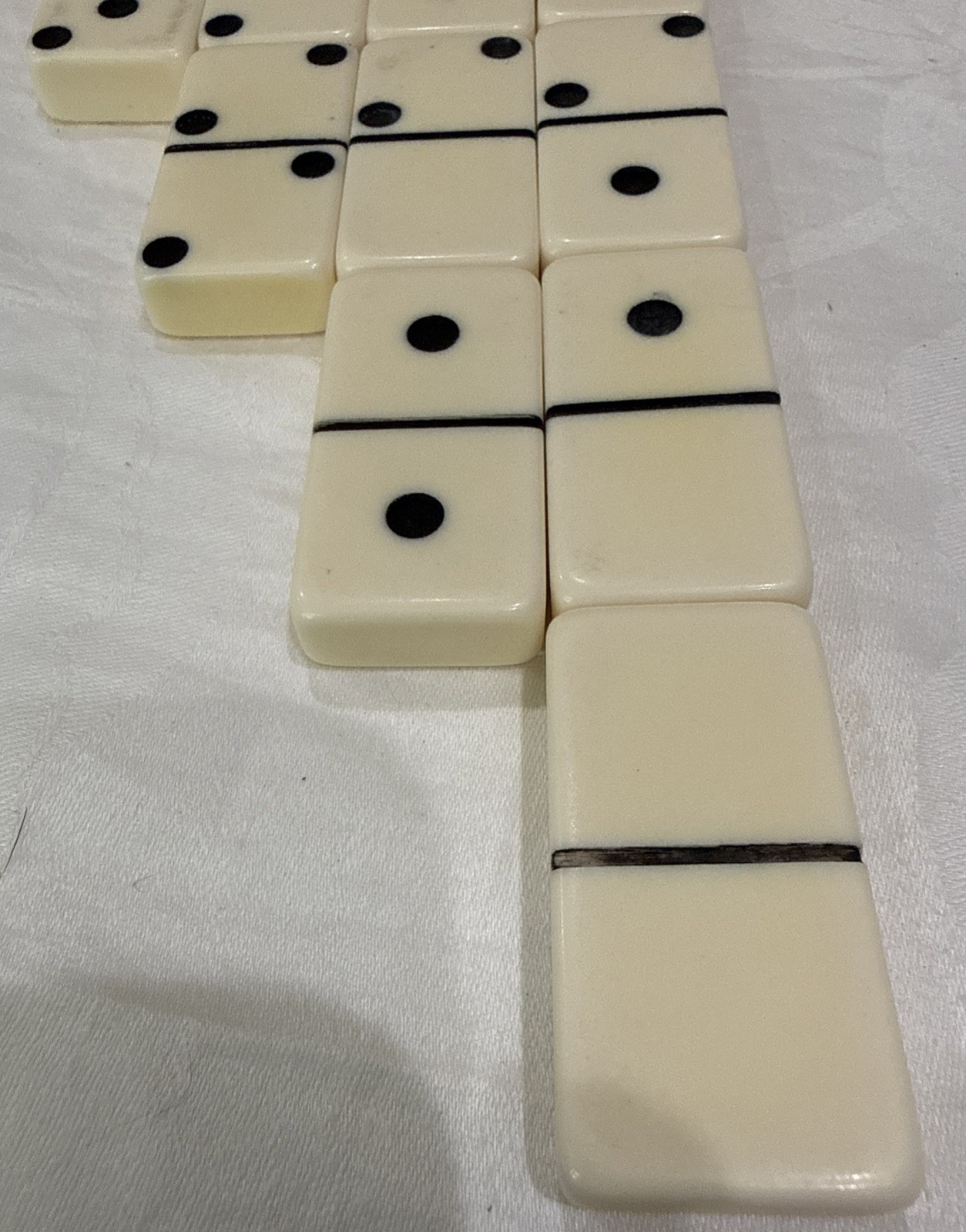 Vintage Puremco No. 716 Marblelike Extra Thick Dominoes Black & White * Free S/H