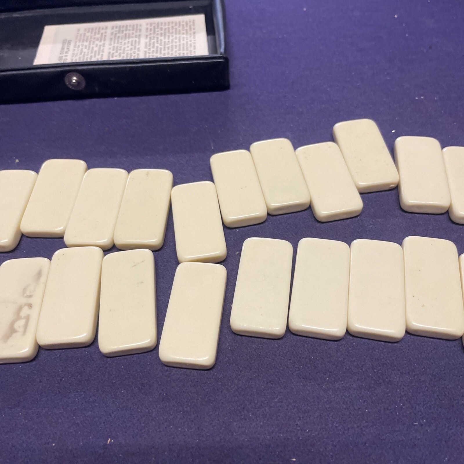 Dominoes Double 6 Six Standard Size Ivory Tile Set Of 28 Pcs Vinyl Case