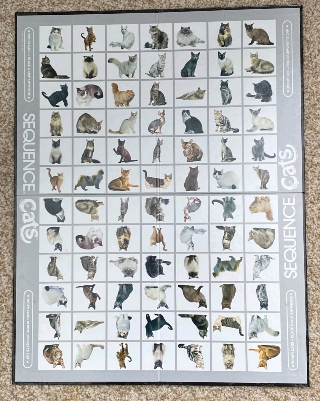 Sequence Cats Board Game 100% Complete EUC 2-6 Players Rules English/Spanish