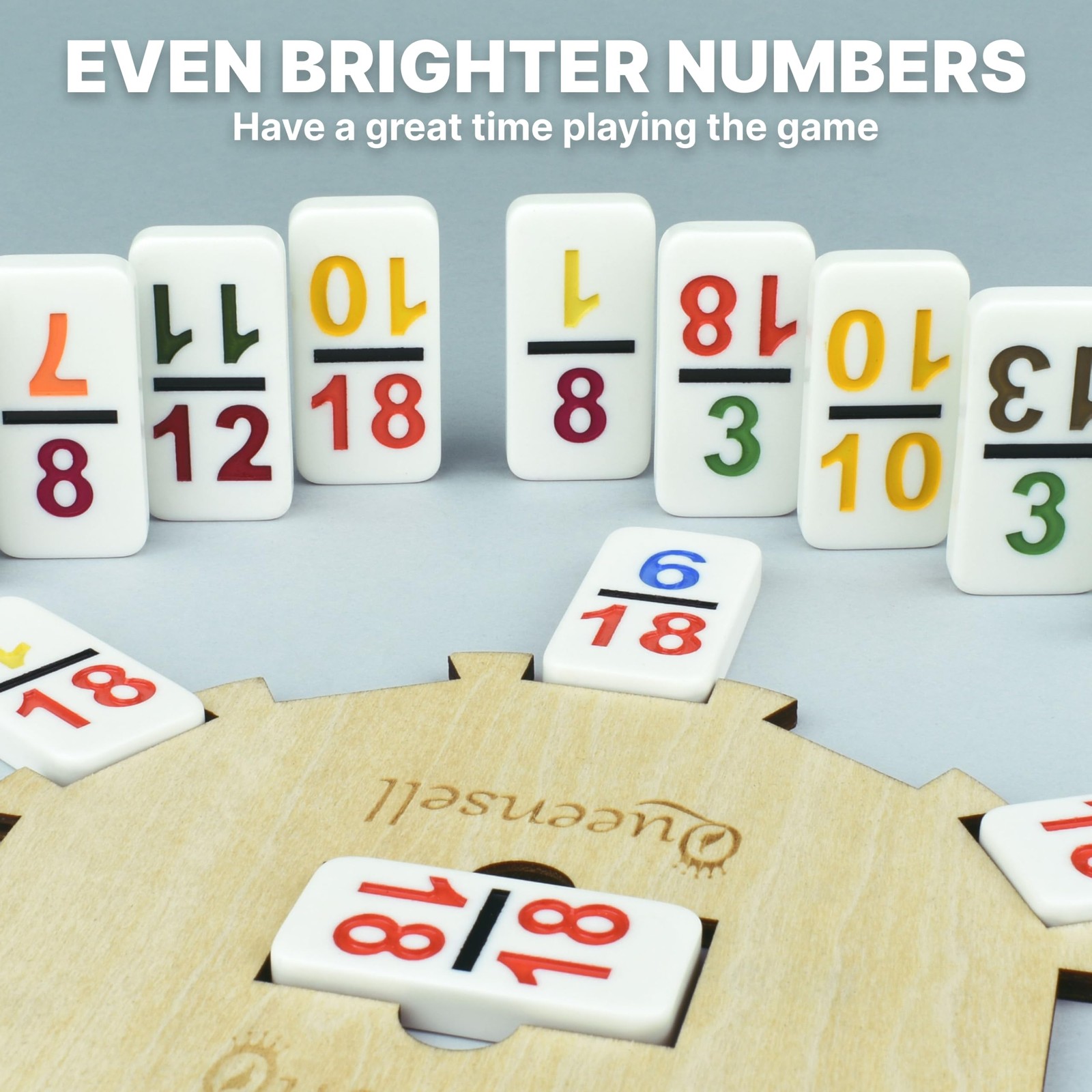Mexican Train Dominoes Set with Numbers – Double 18 Dominos Set for Adults an…