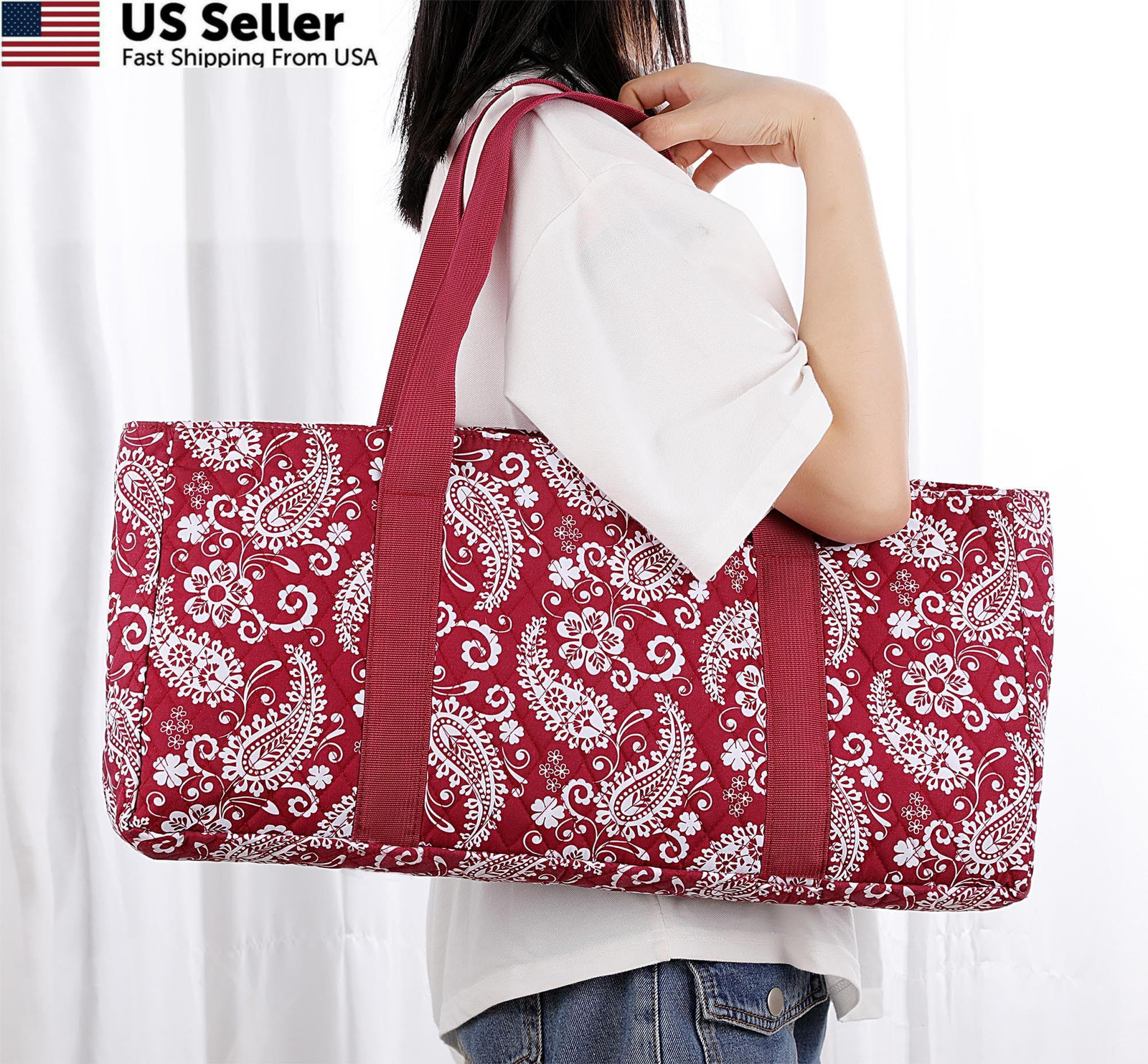 10 inches (W) x 21 (L) x 6 (H), American Mahjong With Red Paisley Bag