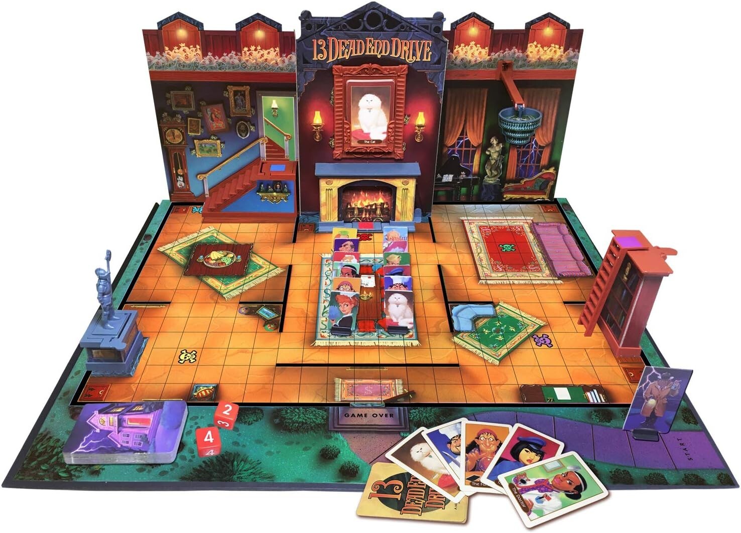 13 Dead End Drive Board Game Milton Bradley -Family Game Night Kids & Adults