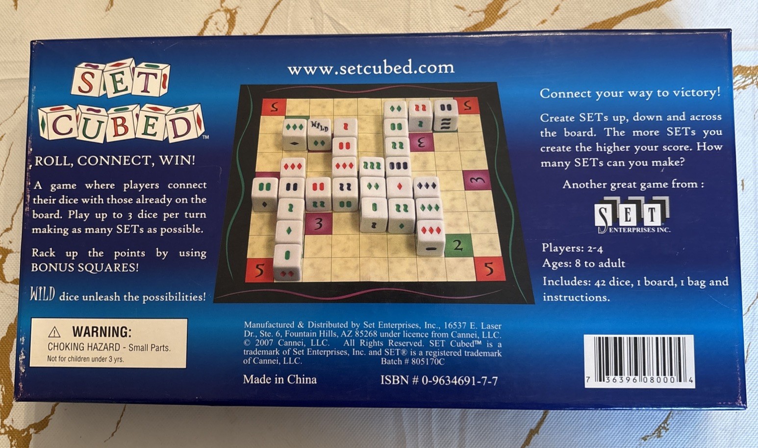 SET Cubed Abstract Strategy Dice Game SET Enterprises 2007 100% Complete
