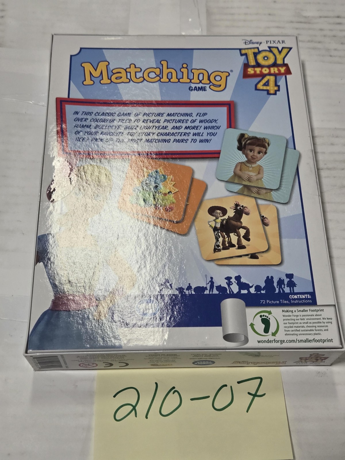 Wonder Forge Disney Pixar Toy Story 4 Matching Memory Game 1+ Players 3+ Used