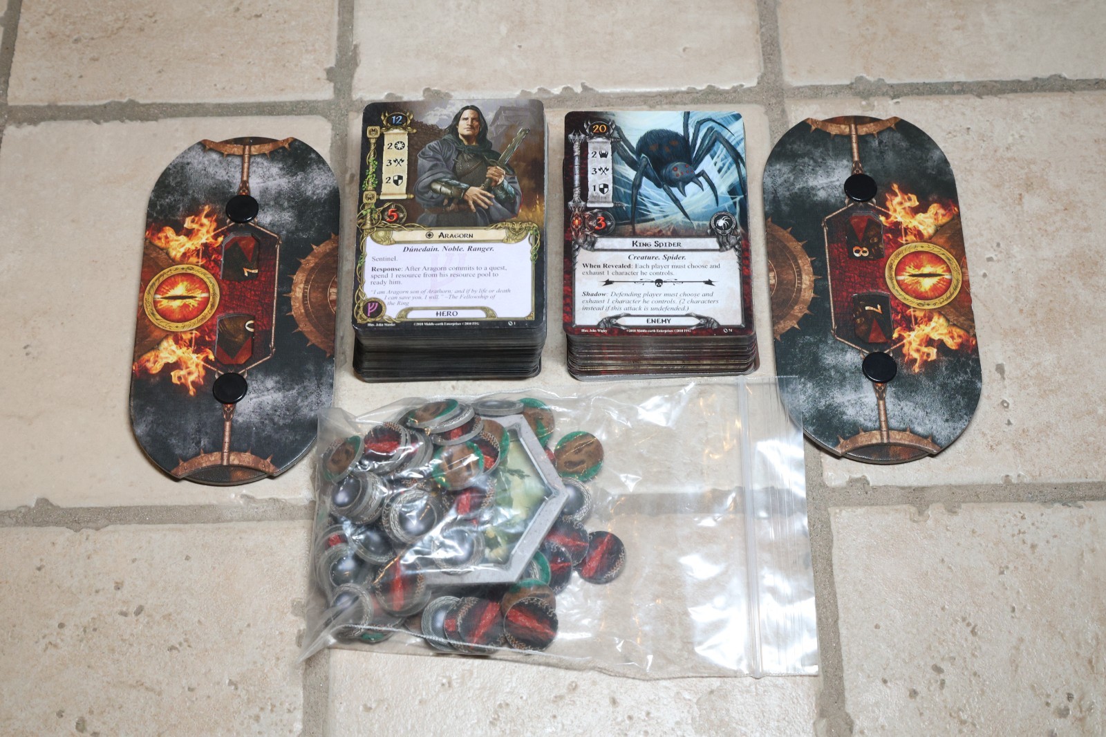 Lord of the Rings LCG – Original Core Set – All Cards, Tokens, 2 Threat Dials