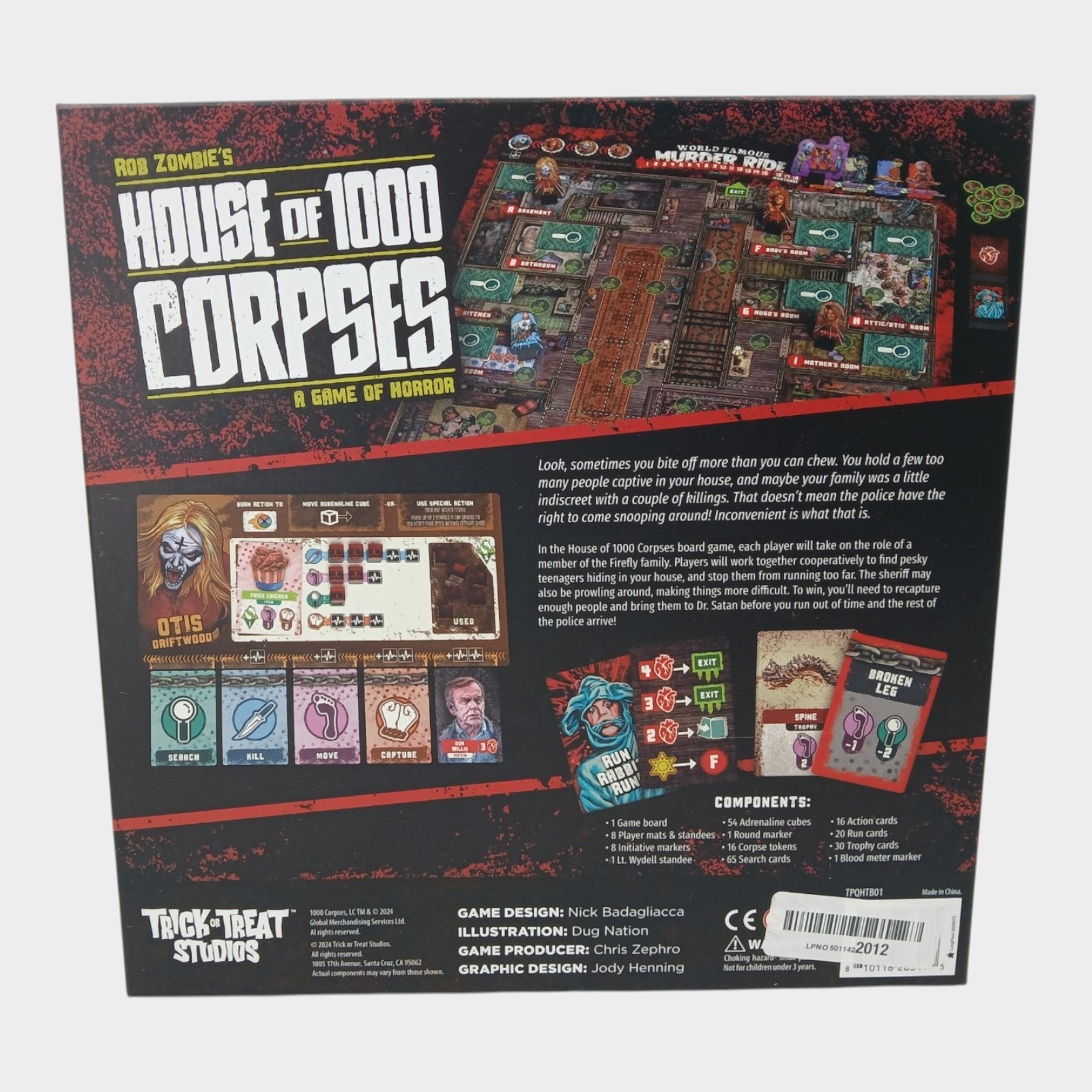 Rob Zombie’s House of 1000 Corpses Horror Board Game for 1-4 Players