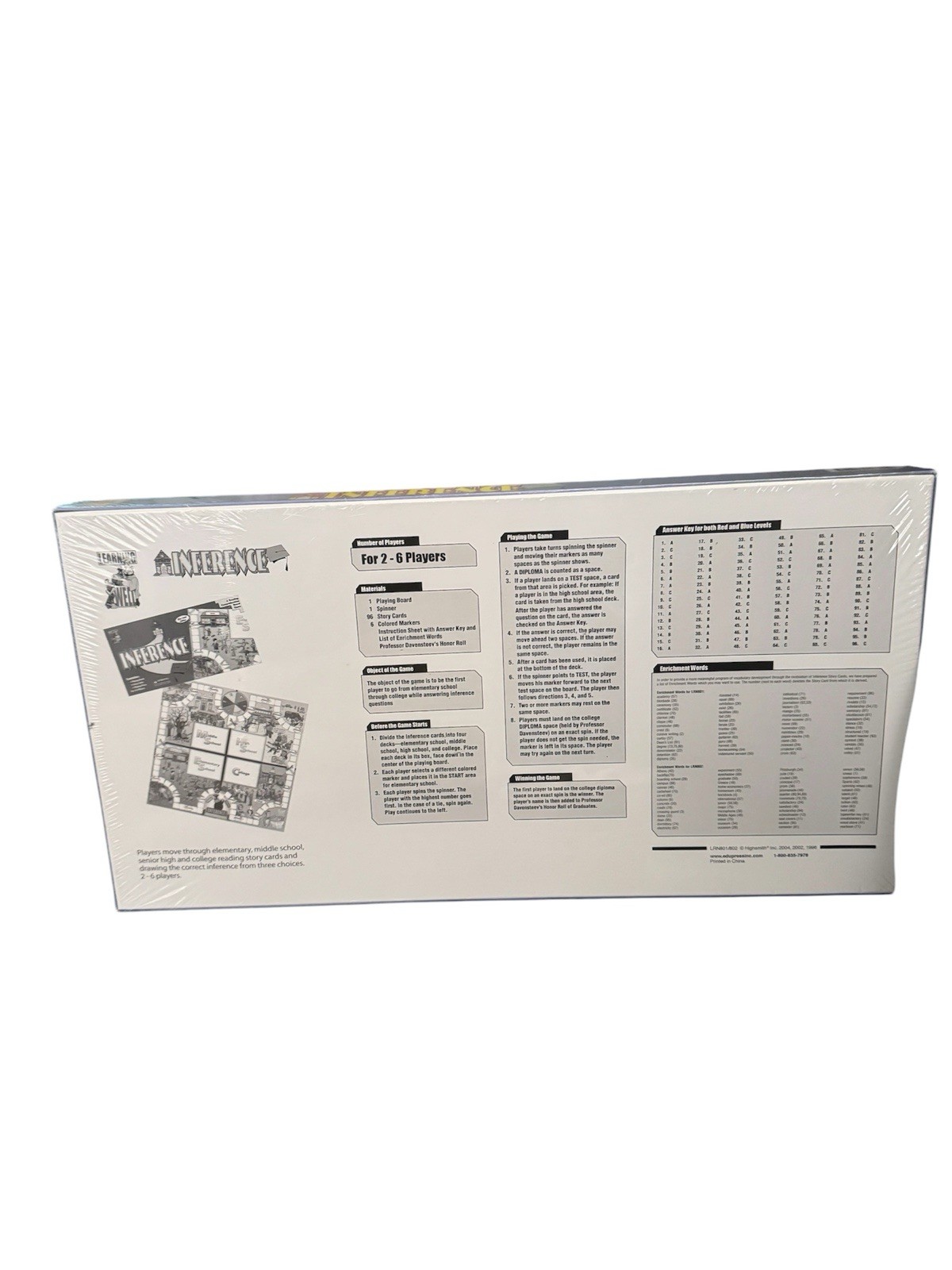 Inference School Days Blue Level Reading Board Game For 2 To 6 Players