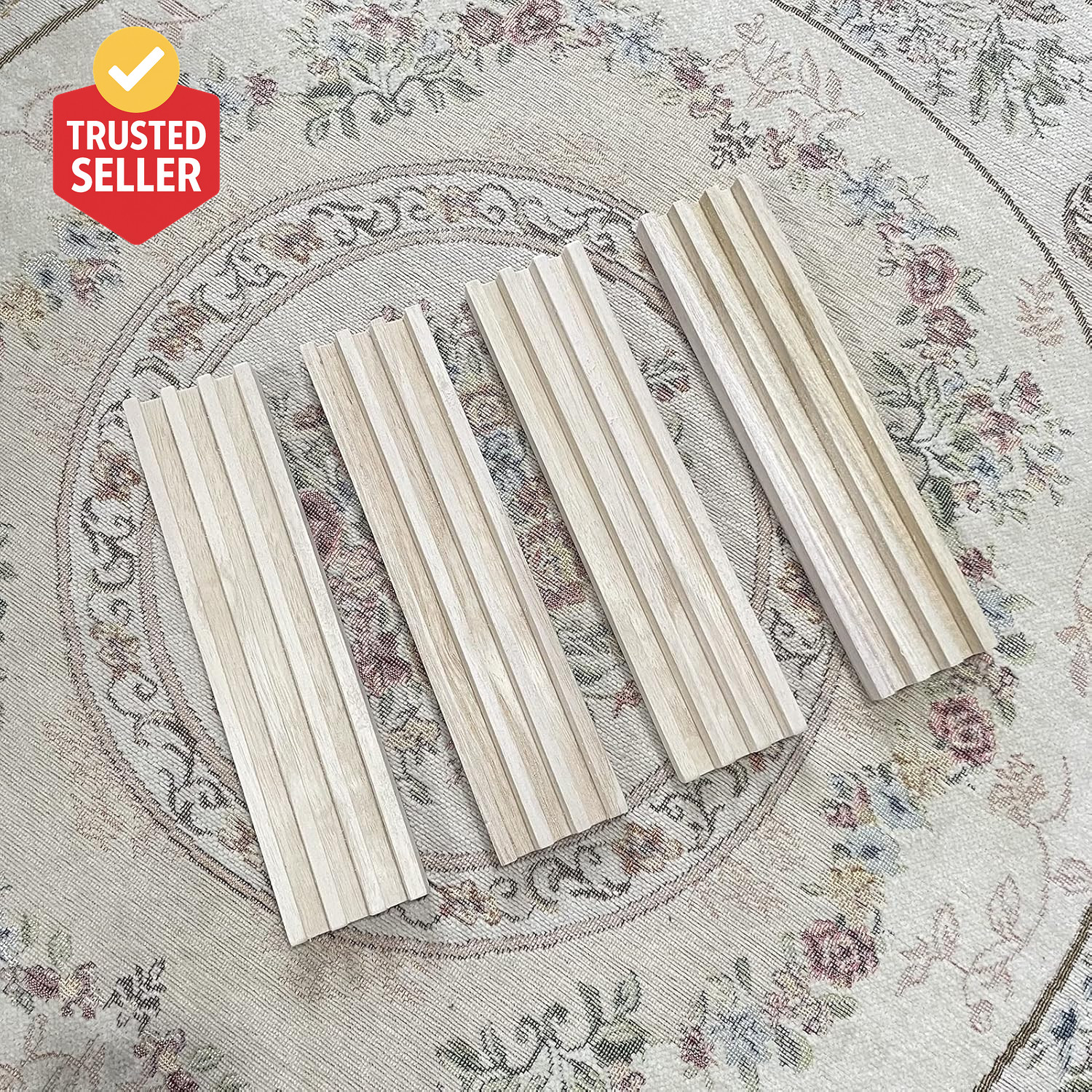 Wooden Domino Racks Set of 4 Natural Domino Trays Holders Organizer for Mexican