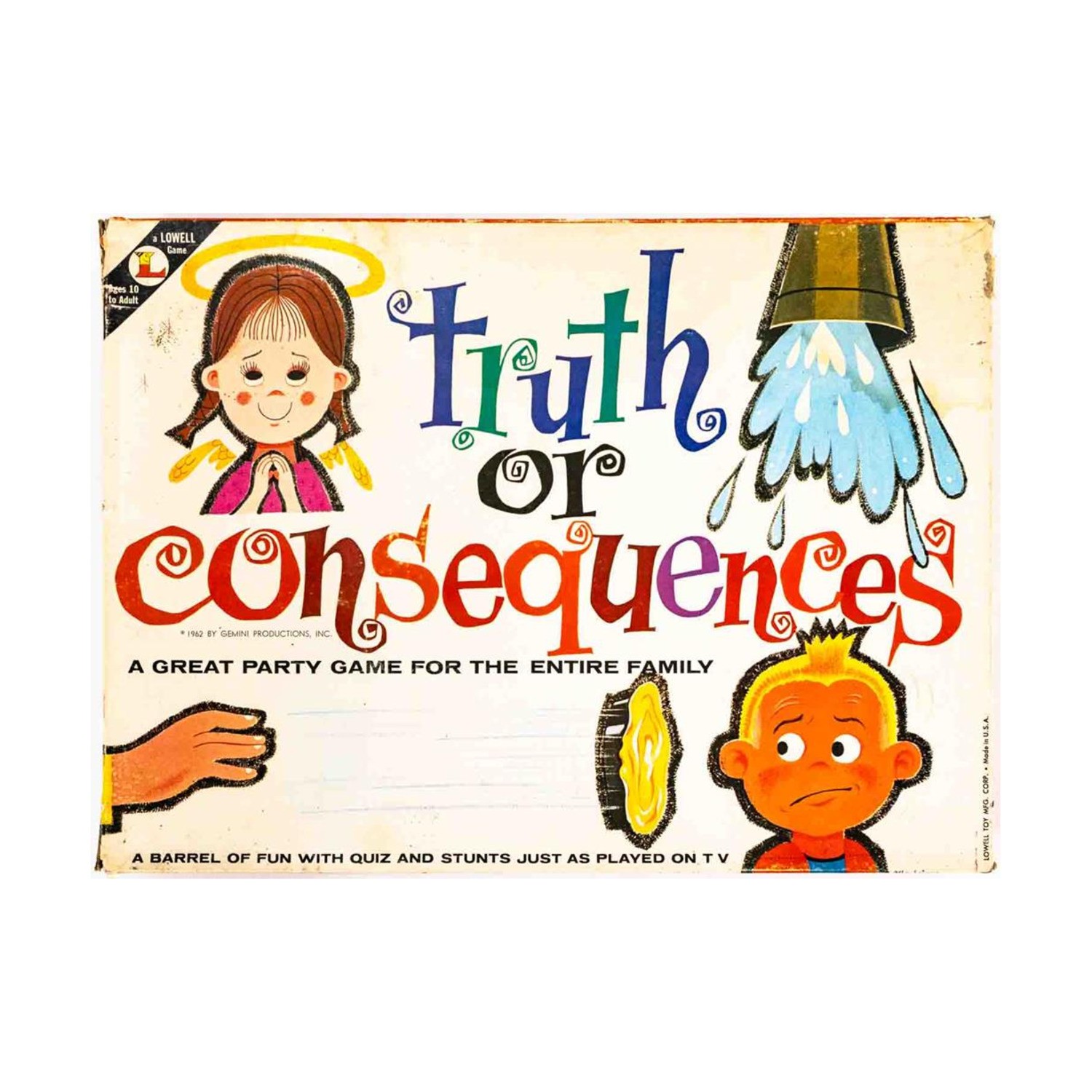 Lowell Toys Boardgame Truth or Consequences Box Fair/VG
