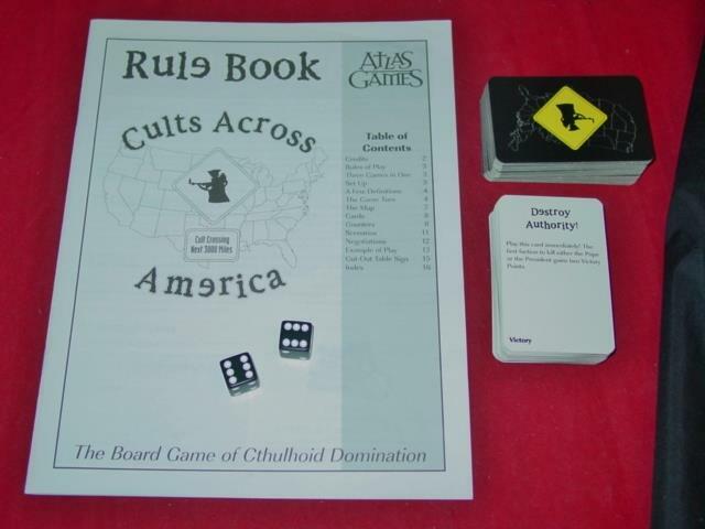 Atlas Games 1998 : Cults Across America – Board Game of Cthulhoid Domination