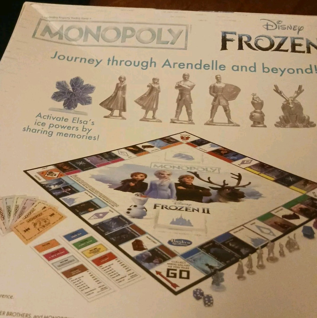 2018 HASBRO DISNEY’s FROZEN II MONOPOLY GAME NIB SEALED! Back Of Box Dented