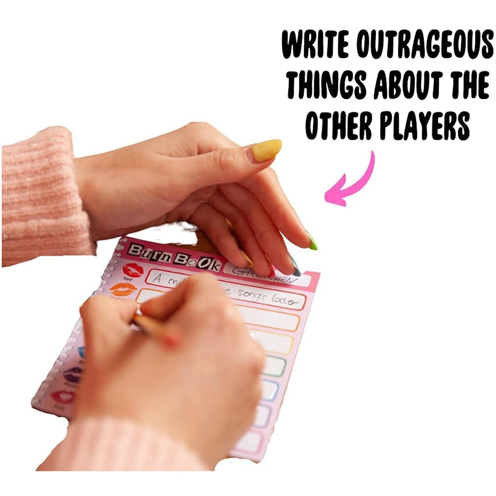 Mean Girls Burn Book Party Card Game Family Board One Size, Multicolor
