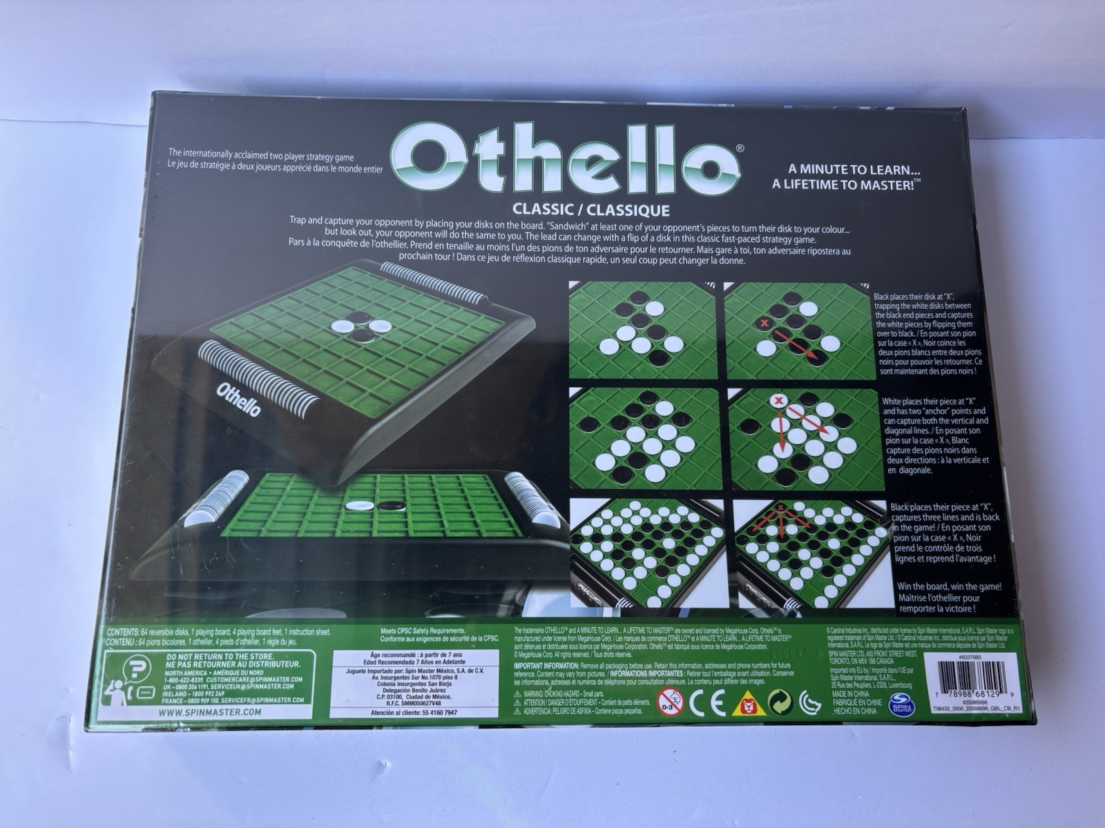 Othello Classic Family Strategy Board Game 2 Player Reversi Brain Teaser SEALED